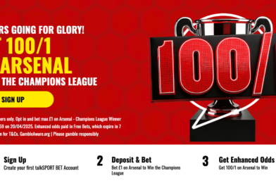 Talksport Bet Beth Profethation – احصل على 100/1 من Arsenal للفوز في دوري أبطال أوروبا!
